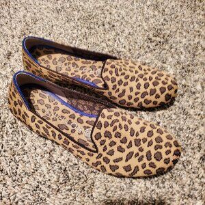 Rothy's Loafers Leopard Print Tan Black 7